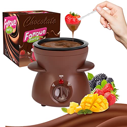 Electric Chocolate Fondue Pot Set with Dipping Forks