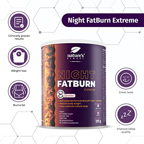 Nature's Finest Night FatBurn Extreme | Weight Loss Supplement to Slim Fast | Proven and 3rd Party Tested Fat Burner with Morosil, L-carnitine and Valerian | Lose Weight While You Sleep