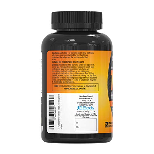 T5 Hardcore Fat Burners for Men & Women which Contains L-Tyrosine, Chromium, Vitamin B6 & Botanical Extracts, Mens Health Reviewed & Made in The UK (180 Vegetarian Capsules)…