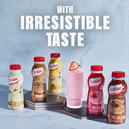 SlimFast Ready To Drink Shake, Tasty, Balanced Shake with 15g protein, 23 Vitamins and Minerals and No Sugar, Banana Flavour, 6 x 325 ml Multipack, Packaging May Vary