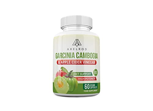 Axelrod Highest Potency Garcinia Cambogia & Apple Cider Vinegar 1,300mg - 60 Vegan Capsules (1 Month Supply - 2 per Day). Made in UK. Powerfully Supports Safe Weight Management., 60.0 count