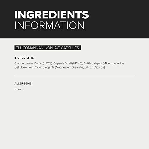 Bulk Glucomannan Capsules. 500 mg, Pack of 180, Packaging May Vary
