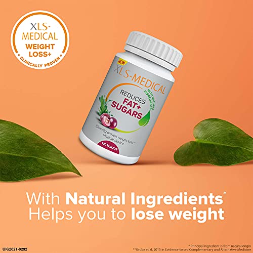 NEW XLS-Medical Weight Loss Plus Tablets | Reduces Fats and Sugars Absorption | With Natural Ingredients Gentle on the system | Clinically proven efficacy | 120 Tablets