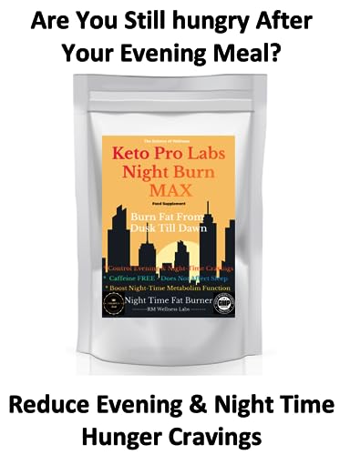Keto Pro Labs Night Burn MAX - Fat Burners - Boost Night-Time Metabolism - Control Evening Hunger Cravings - Weight Management Tablets - Appetite Suppressant - 30 Tablets (30 Day Supply)