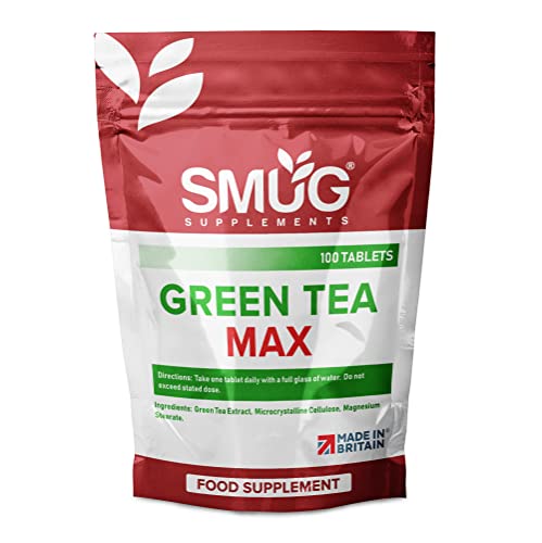 SMUG Supplements Green Tea MAX Tablets - 100 High Strength Pills - Powerful Equivalent of 5700mg Raw Herb - Popular Antioxidant - Vegan Friendly - Made in Britain