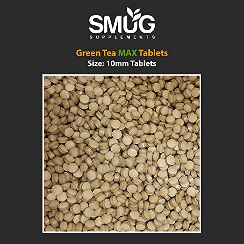 SMUG Supplements Green Tea MAX Tablets - 100 High Strength Pills - Powerful Equivalent of 5700mg Raw Herb - Popular Antioxidant - Vegan Friendly - Made in Britain