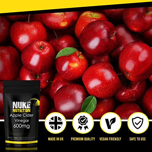 Nuke Nutrition Apple Cider Vinegar Capsules with Mother - 60 Capsules - High Strength ACV