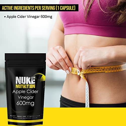Nuke Nutrition Apple Cider Vinegar Capsules with Mother - 60 Capsules - High Strength ACV