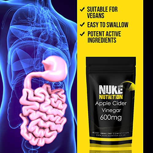 Nuke Nutrition Apple Cider Vinegar Capsules with Mother - 60 Capsules - High Strength ACV