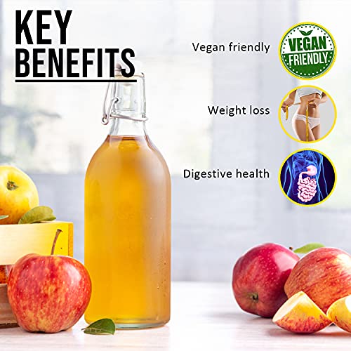 Nuke Nutrition Apple Cider Vinegar Capsules with Mother - 60 Capsules - High Strength ACV