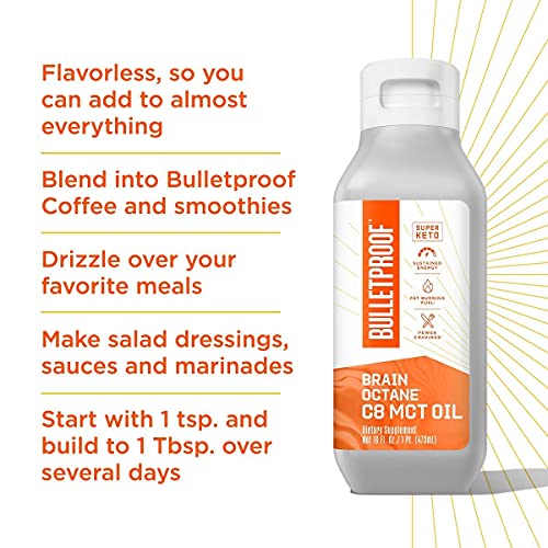 Brain Octane Premium C8 MCT Oil - Non-GMO Coconut