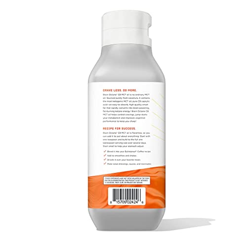 Brain Octane Premium C8 MCT Oil - Non-GMO Coconut