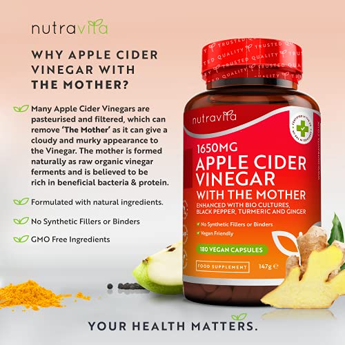 Apple Cider Vinegar Capsules - High Strength 1650MG