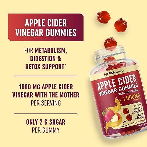 500MG Apple Cider Vinegar Gummies | Supports Weight Loss