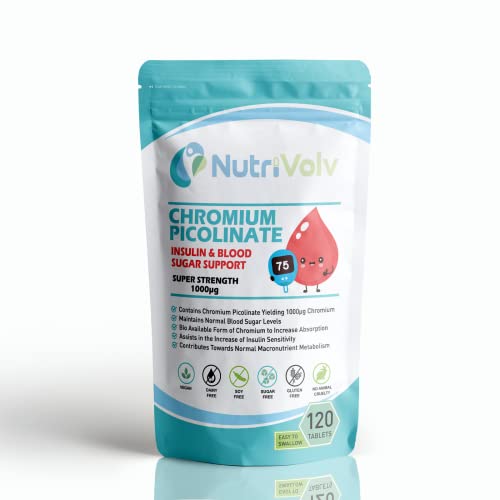 Blood Sugar Support: Chromium Picolinate 1000µg Supplements - 120 Tablets