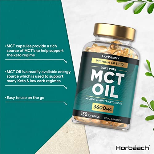 High Strength MCT Oil Capsules | Keto Diet Supplement | 150 Softgels