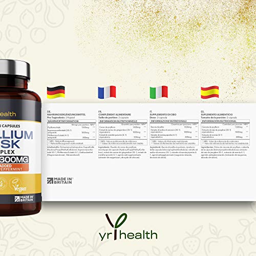 1300mg Psyllium Husks Capsules - Natural Weight Loss Supplement