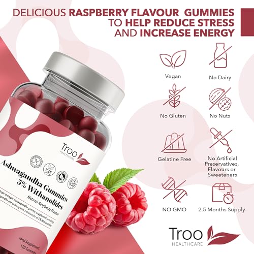 1200mg Ashwagandha Gummies - Natural Raspberry Flavour