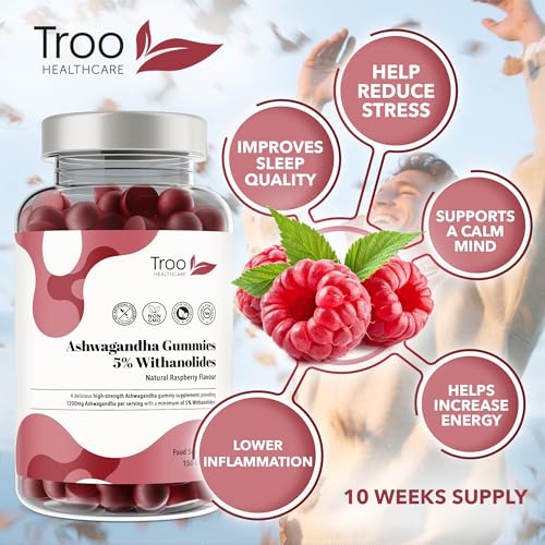 1200mg Ashwagandha Gummies - Natural Raspberry Flavour