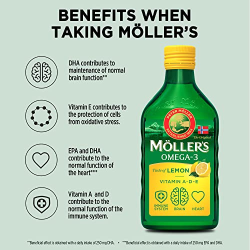 Moller's Omega-3 Cod Liver Oil | Superior Taste Award | 250 ml