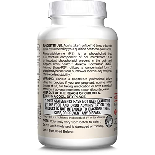 Jarrow PS100 Phosphatidylserine - Brain Health, 30 Softgels