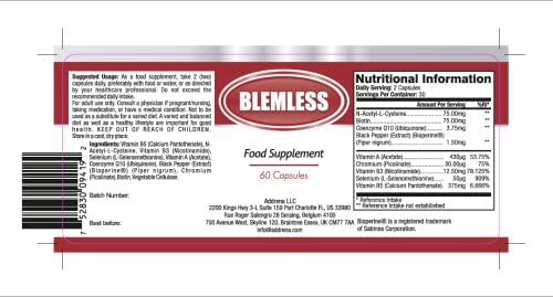Blemless - Skin-Supporting Dietary Supplement, 30 Day Supply
