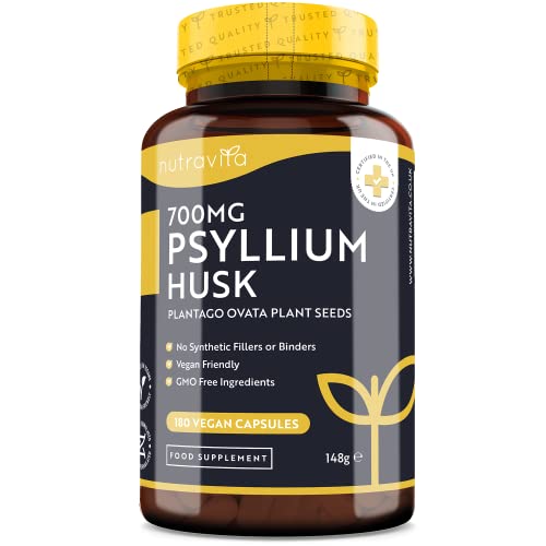 Psyllium Husks: High Fiber Supplement – 180 Capsules