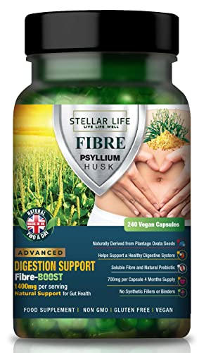 240 Psyllium Husks Fiber Supplement - High Strength Capsules