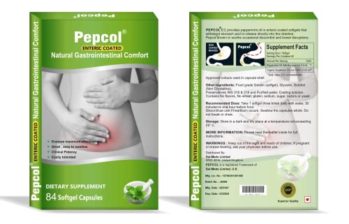 Peppermint Oil Capsules for Healthy Digestion - 84 Softgels