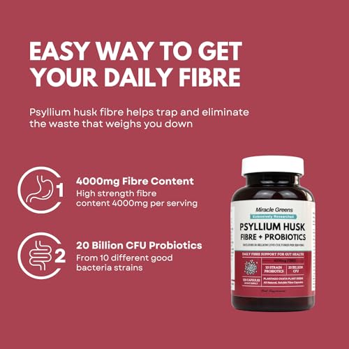 4000mg Psyllium Husk Fibre with Probiotics - 120 Capsules