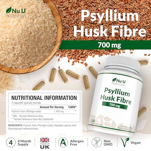 High Potency Psyllium Husk Fiber Capsules - 4 Month Supply