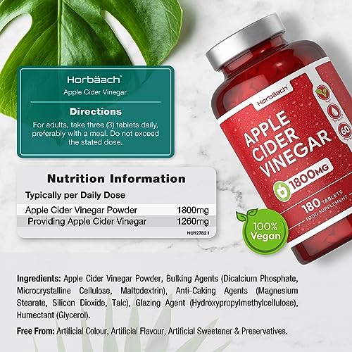High Strength ACV 1800mg - 180 Tablets by Horbaach