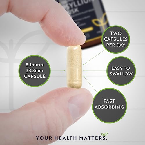Psyllium Husks: High Fiber Supplement – 180 Capsules