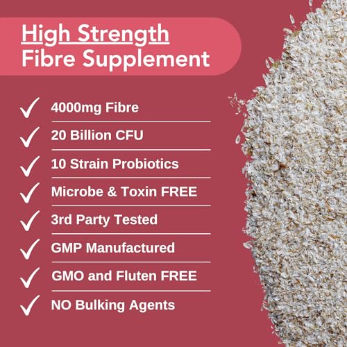 4000mg Psyllium Husk Fibre with Probiotics - 120 Capsules