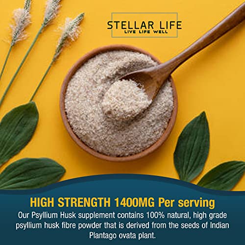 240 Psyllium Husks Fiber Supplement - High Strength Capsules