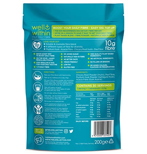 Gut Health Fibre Powder: 10g Prebiotic Supplement