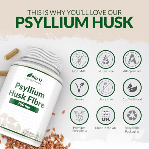 High Potency Psyllium Husk Fiber Capsules - 4 Month Supply
