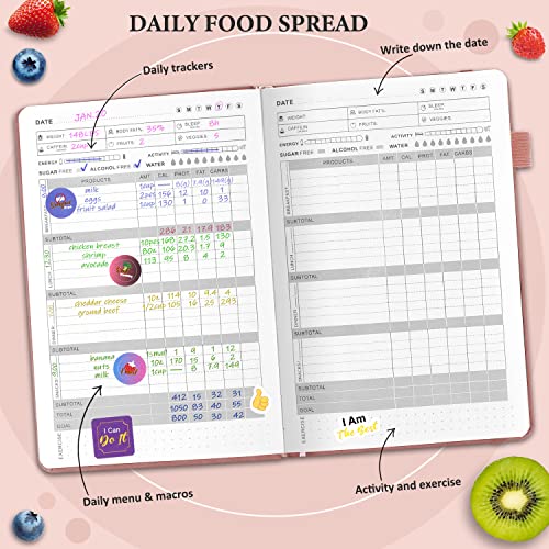 Rose Gold Food Journal for Weight Loss