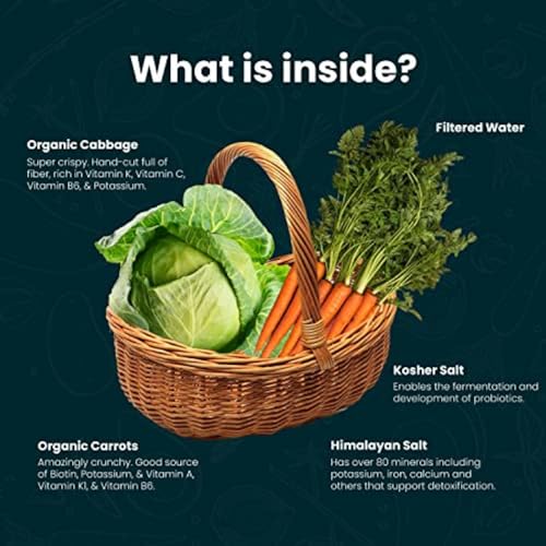 Organic Raw Probiotic Sauerkraut with Carrots and Cabbage