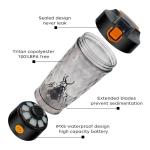Electric Protein Shaker Bottle with Storage 24oz