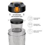 Electric Protein Shaker Bottle with Storage 24oz