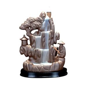 Mountain Stream Waterfall Incense Burner for Relaxation