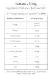 Minton & Donello Sultanas 500g - Healthy Snack