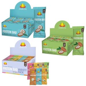 AMRITA Vegan Protein Bar Bundle - 12 Bars Each