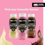 ON High Protein Shake Bottles, Strawberry Flavor, 12 Pack