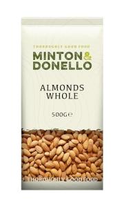Minton & Donello Crunchy Whole Almonds, 500g