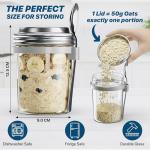 4-Pack Glass Breakfast Jars with Leakproof Lids