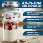4-Pack Glass Breakfast Jars with Leakproof Lids