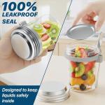4-Pack Glass Breakfast Jars with Leakproof Lids