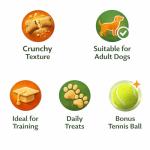 BISCROK Gravy Bones Treats Bundle with Tennis Ball